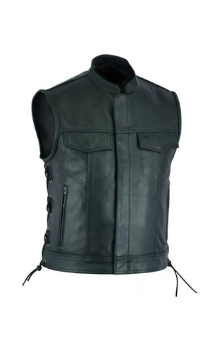 Soa men leather vest - soa, anarchy